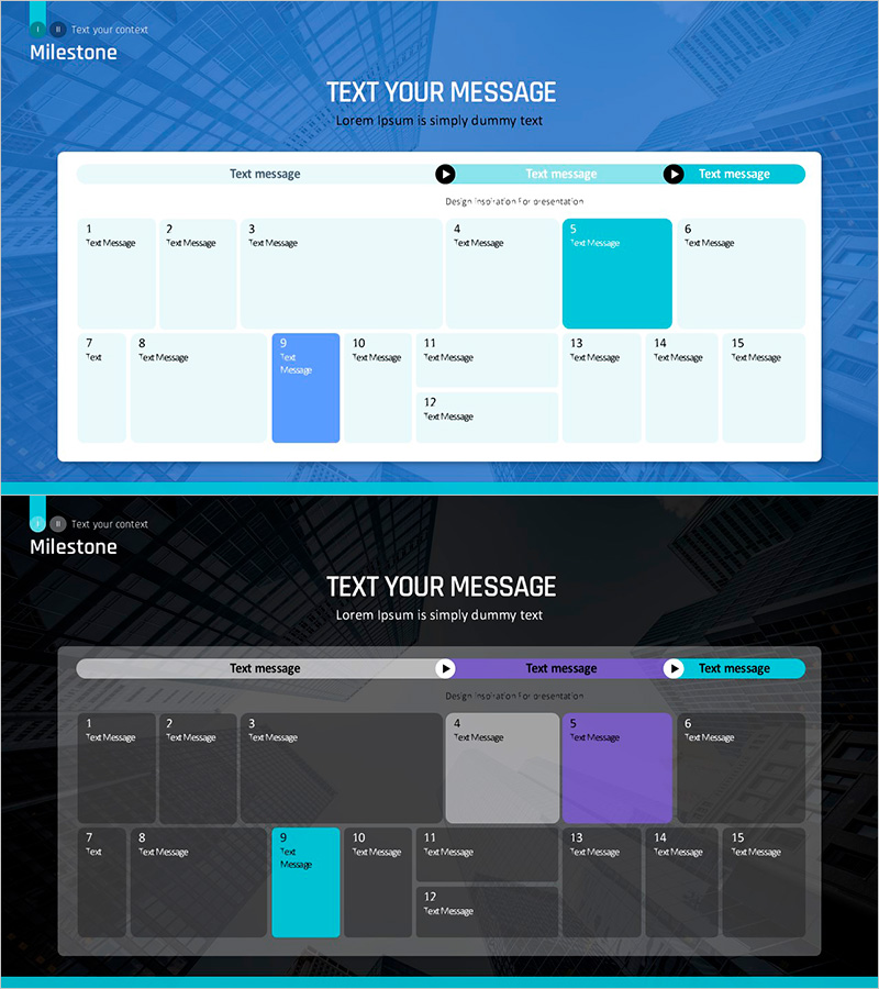 텍스트 메시지를 위한 슬라이드 디자인 – 현대적이고 세련된 분위기