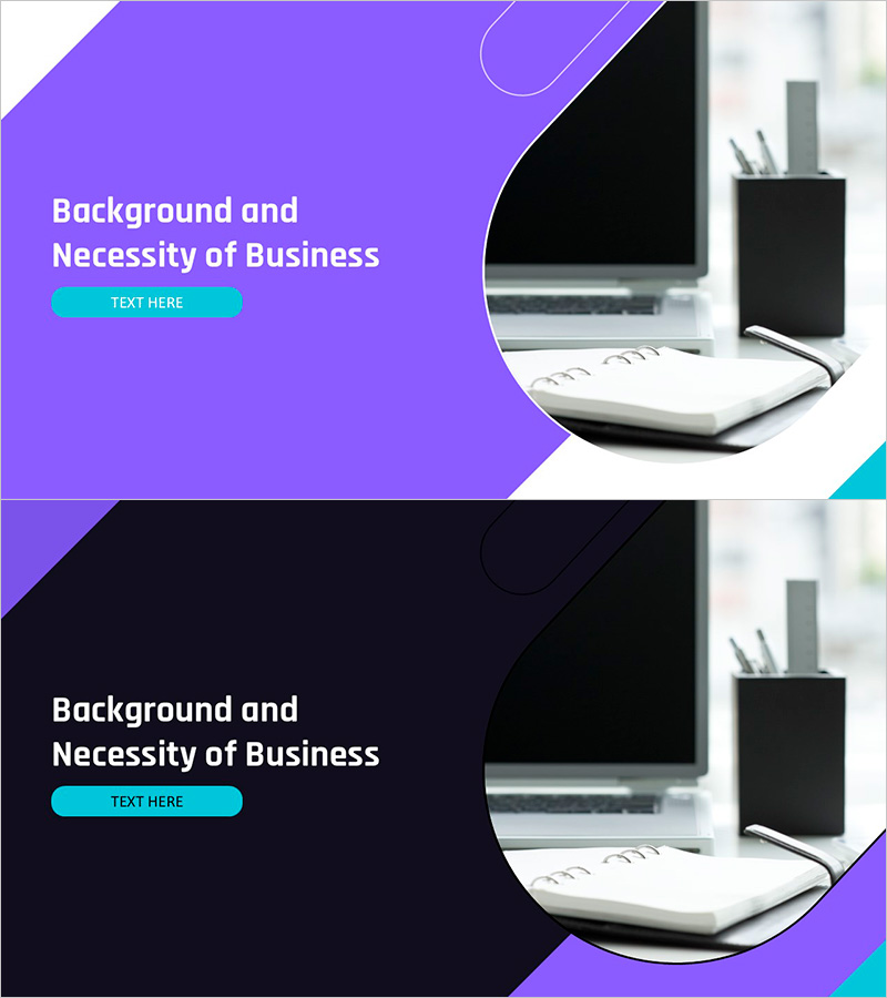 비즈니스 필요성과 배경을 강조한 슬라이드 템플릿
