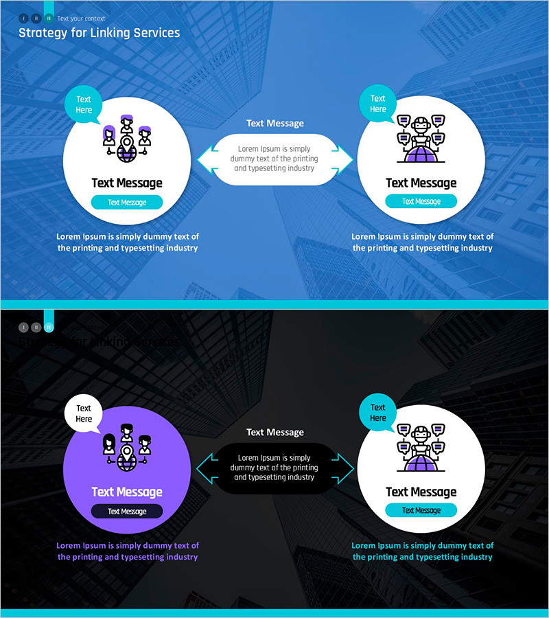 링킹 서비스 전략을 위한 프레젠테이션 슬라이드 템플릿