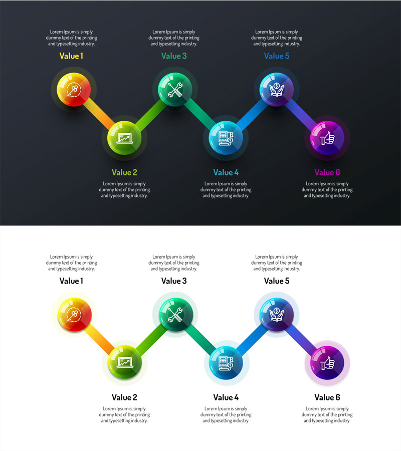 인포그래픽 디자인 와이드 템플릿 다이어그램6