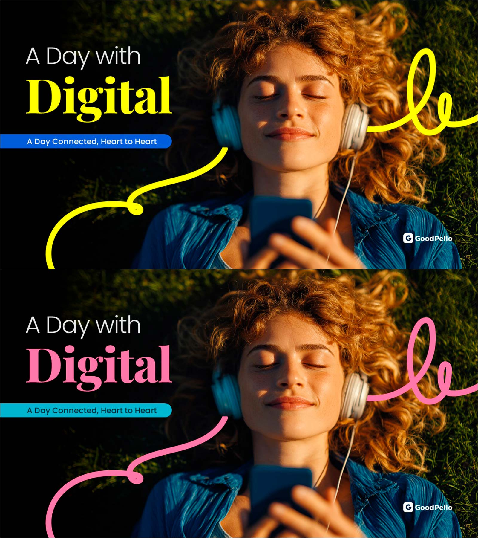 트렌드한 디지털 라이프 플로우 슬라이드