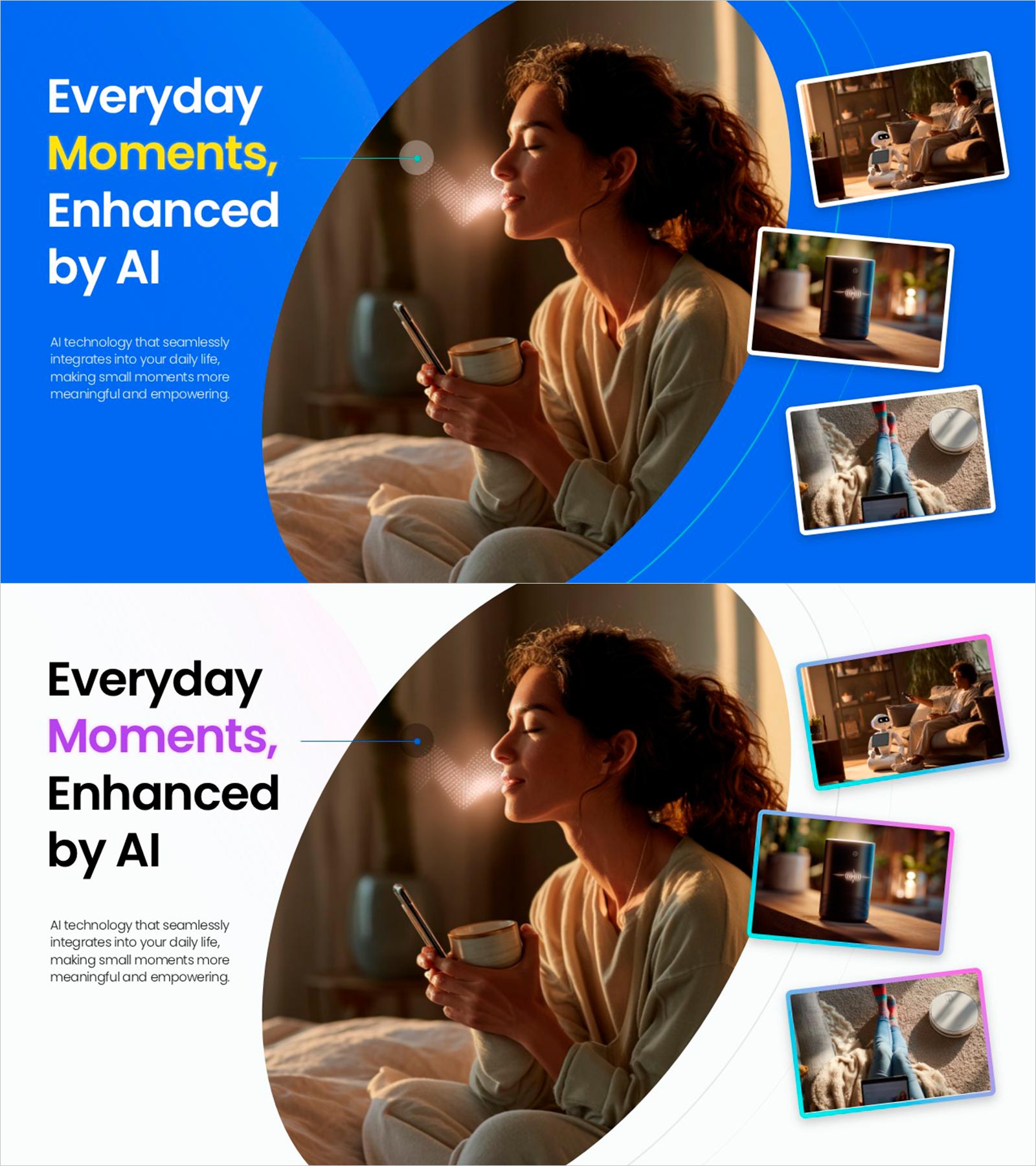 AI 라이프스타일 인트로 PPT 슬라이드 – 일상을 확장하는 순간