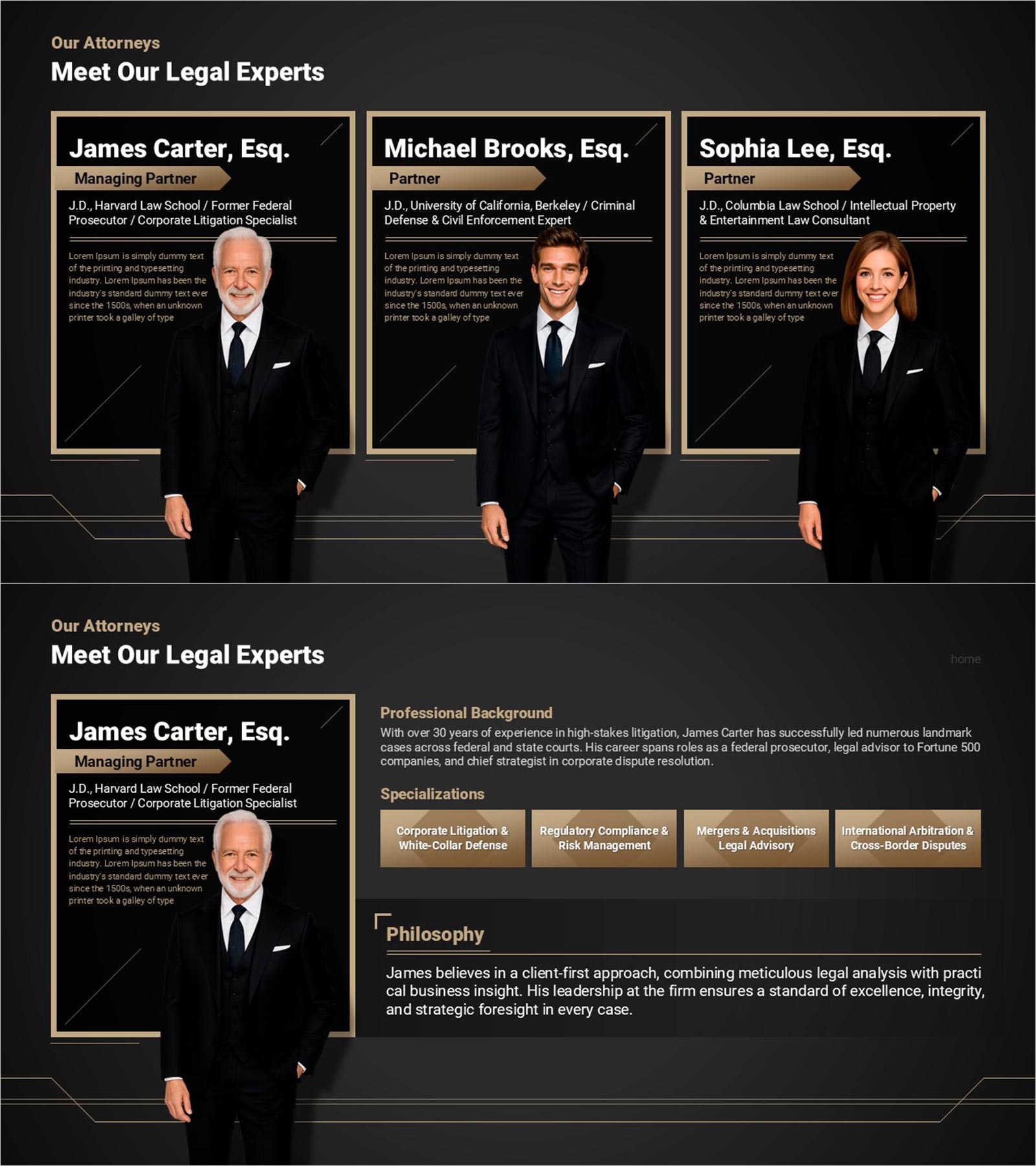 하이퍼링크 & 모핑 기반 전문가 프로필 무빙 템플릿