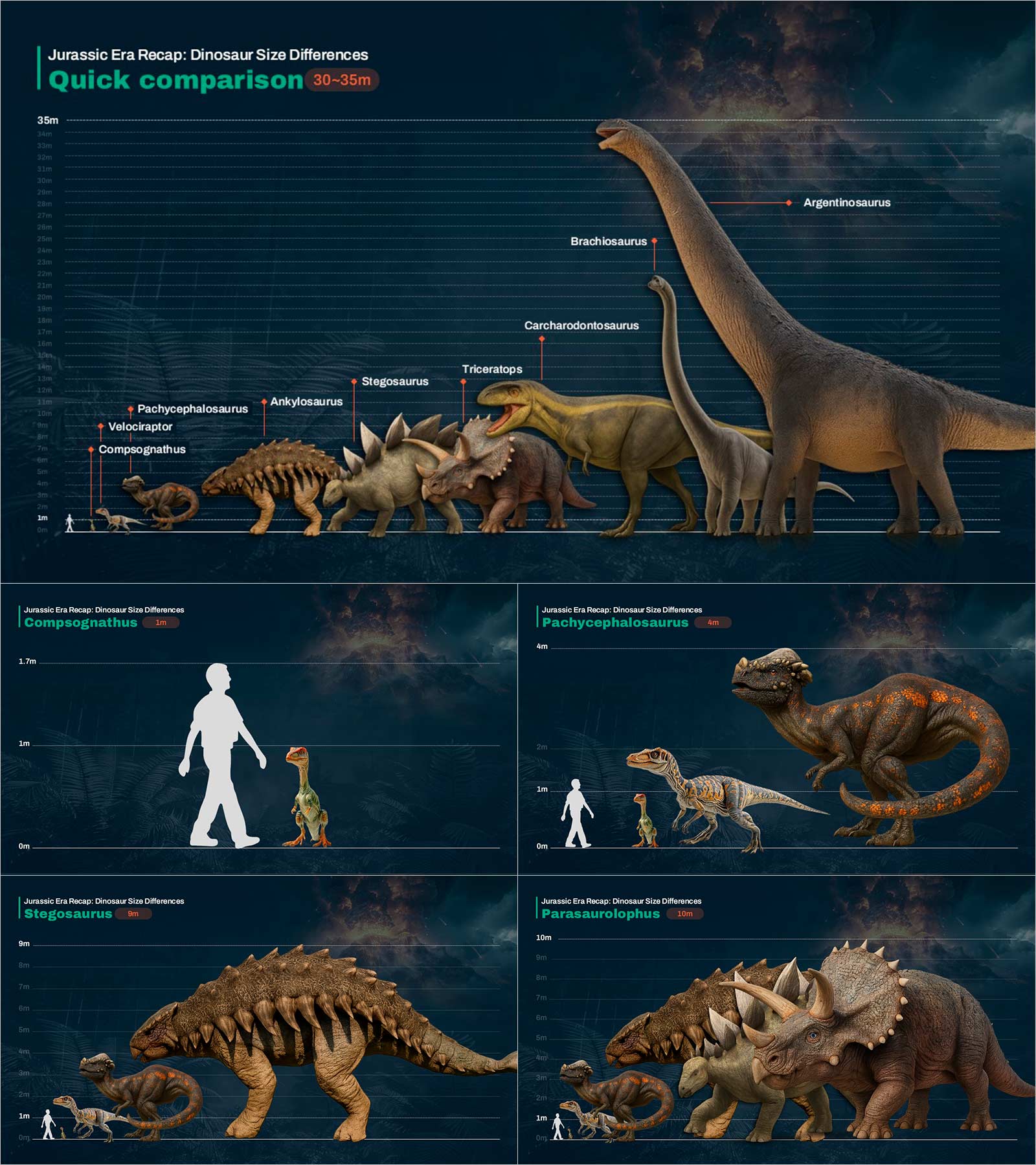 공룡 사이즈 비교 프레젠테이션 무빙 템플릿