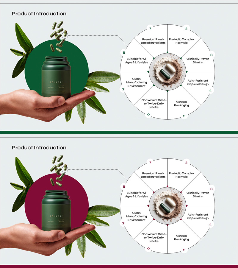 PPT 본문 슬라이드 – 건강기능식품 제품 특징 및 성분 소개