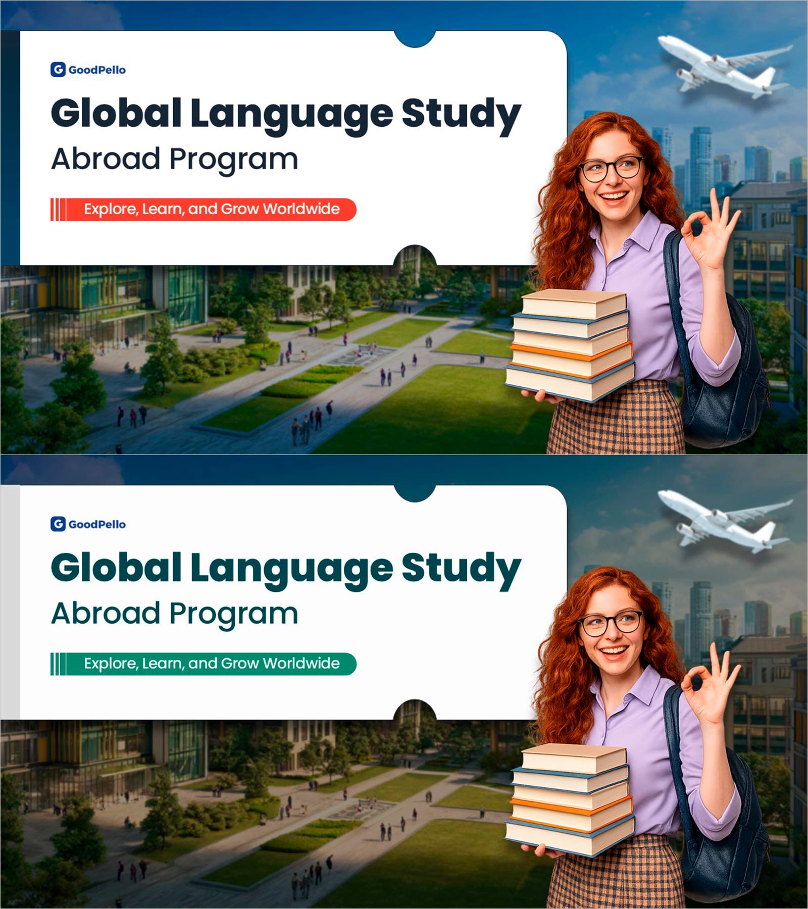 글로벌 어학연수 프로그램 표지 슬라이드 – 해외 유학·언어 학습 소개