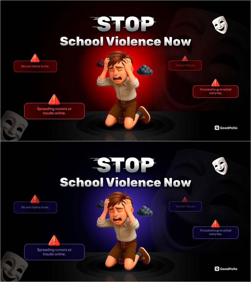 학교폭력 예방 캠페인 표지 파워포인트 슬라이드