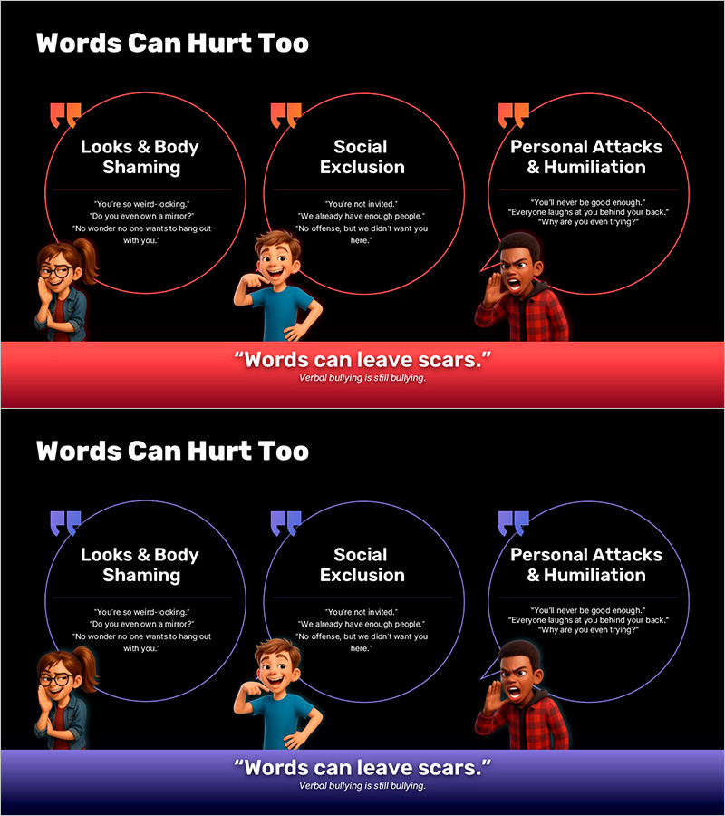 언어폭력 인식 파워포인트 슬라이드- 학교폭력 예방 교육 PPT